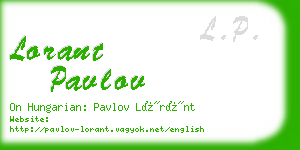 lorant pavlov business card